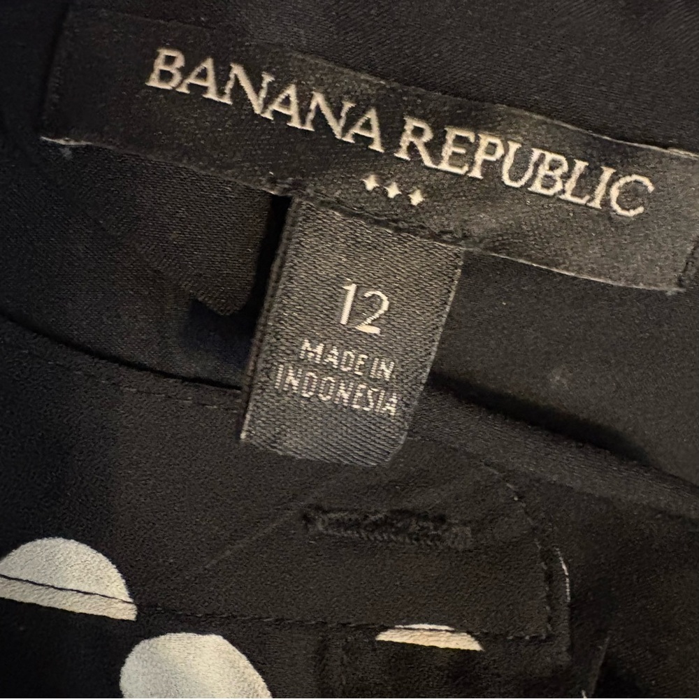 Banana Republic Long Sleeve Black Dress with White Dots - Picture 5 of 5